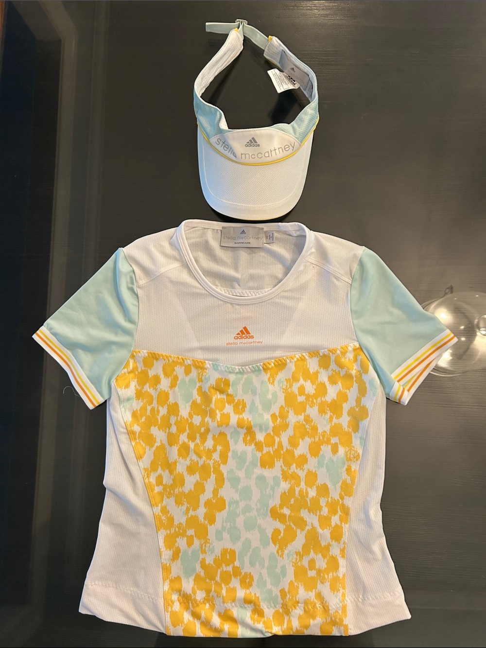 Adidas by Stella McCartney White & Yellow Athletic Tee and Visór Hat